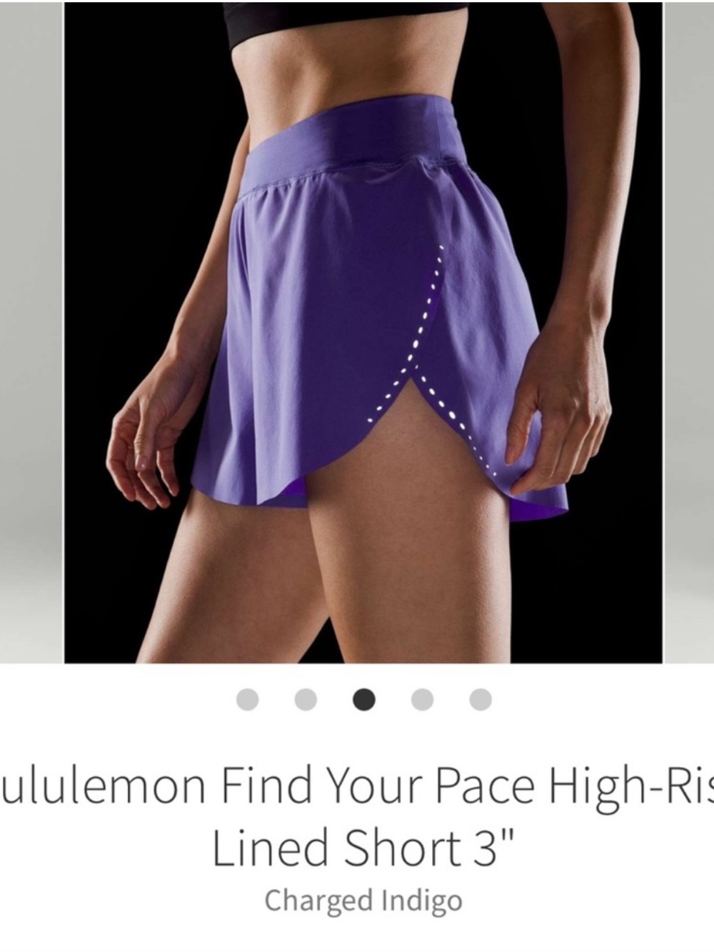 Lululemon Find Your Pace High Rise Shorts 3” Charged Indigo Sz 6